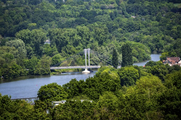 The new Kampmann bridge over the Ruhr between Essen-Heisingen and Hesse-Kupferdreh, North Rhine-Westphalia, Germany, Europe