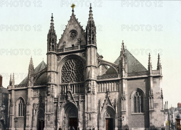 Dunkerque. L'Eglise St Eloi, France, c. 1890, Historic, digitally restored reproduction from a 19th century original, Europe
