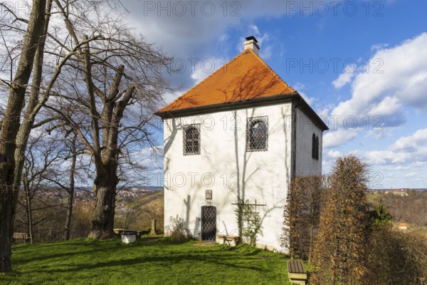 The Totenhäusel high above the Elbe valley near Meißen is a beautiful vantage point, Klipphausen, Saxony, Germany, Europe