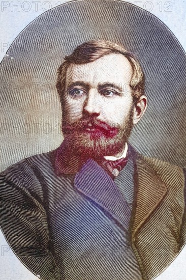 Paul Pogge, 1838, 1884, full name Paul Friedrich Johann Moritz Pogge, African explorer, Historical, digitally restored reproduction from a 19th century original, full name Paul Friedrich Johann Moritz Pogge, African explorer, Historical, digitally restored reproduction from a 19th century original