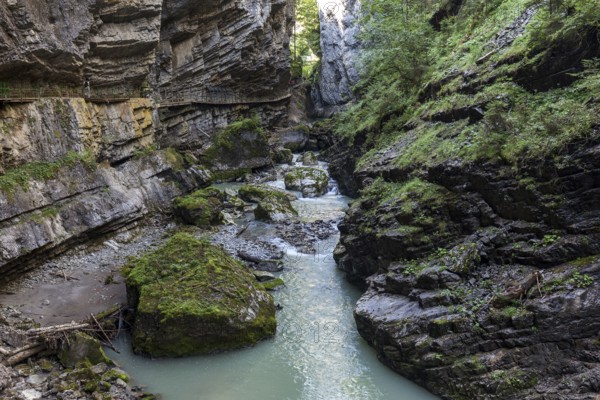 River Breitach and Breitachklamm gorge near Oberstdorf, Oberallgäu, Allgäu, Bavaria, Germany, Europe