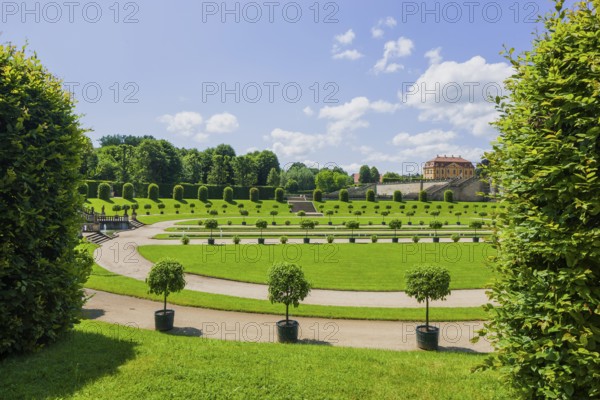 The Großsedlitz Baroque Garden with the Friedrichschlösschen is situated on a hill on the left bank of the Elbe to the south-east of Dresden in Großsedlitz, which belongs to the town of Heidenau in the Free State of Saxony