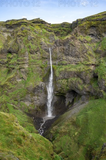 Hangandifoss Waterfall in Múlagljúfur Canyon, Sudurland, Iceland, Europe