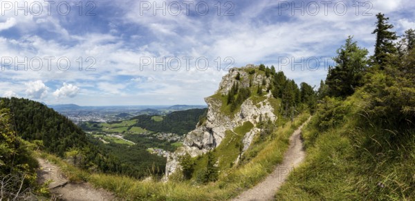 Hiking trail to the summit of the Nockstein, Osterhorn Group, Flachgau, Land Salzburg, Austria, Europe