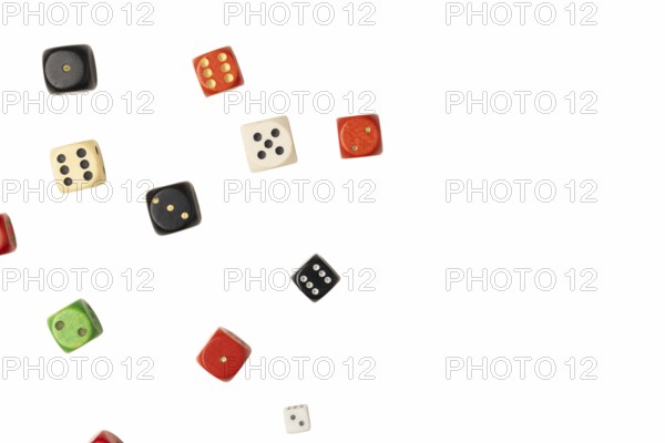 Various cubes, white background, copy room