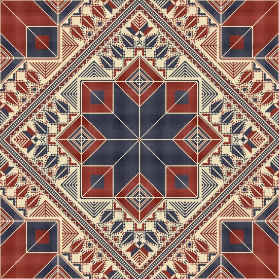 Embroidery Tatreez pattern, Palestinian fashion vector ornament