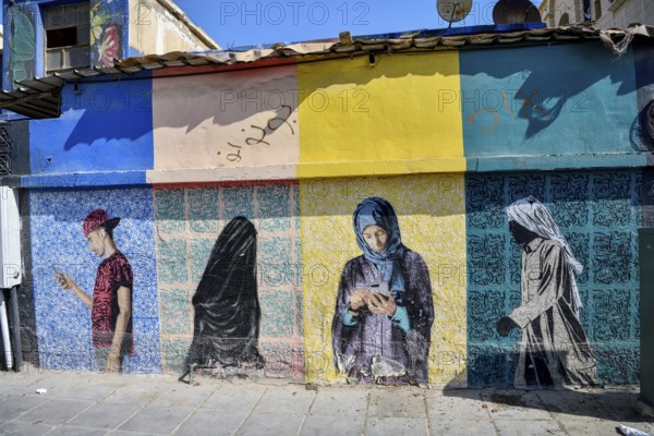 Mural, graffito, Al Khobar, ash-Sharqiyya Province, Persian Gulf, Saudi Arabia, Asia
