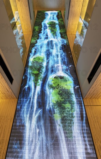 Universe of Water Particles on the Living Wall art installation, Ginza Six shopping mall, Tokyo, Japan, Asia