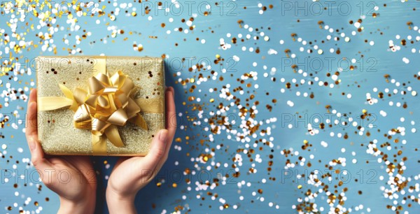 Giftbox or souvenir for mothers and fathers or birthday present for celebration, AI generated