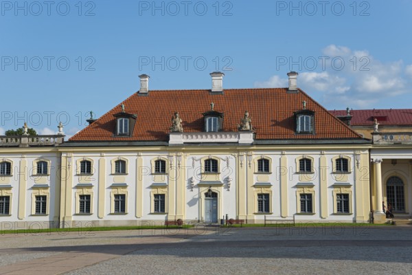 Baroque building with red tiled roof and classicist windows under a blue sky, Branicki Palace, castle, Bialystok, Bialystock, Bjelostock, Podlaskie, Poland, Europe