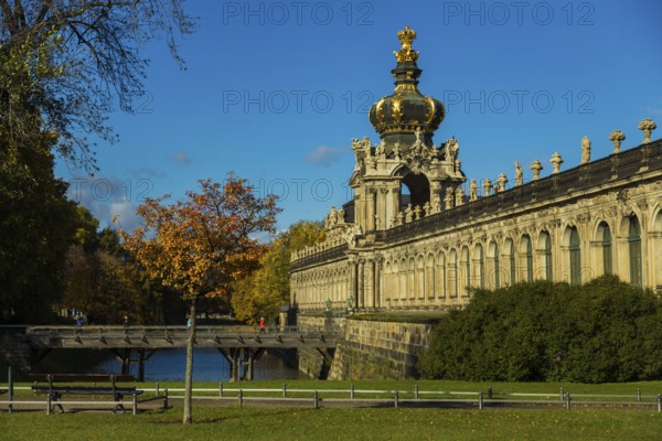 The world-famous Dresden Zwinger in autumn