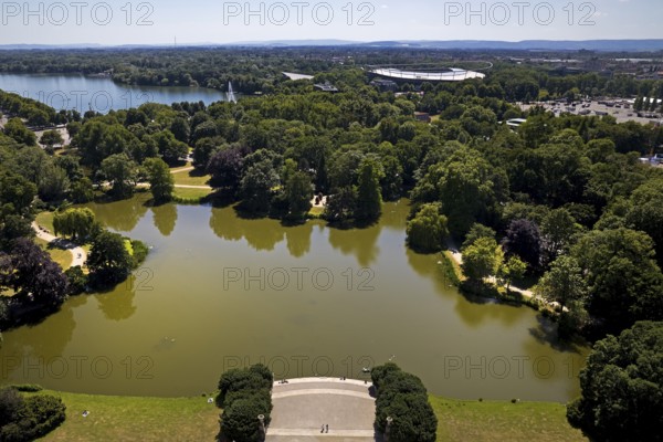 View of the Maschteich and Maschsee from the Town Hall Tower, Hanover, Lower Saxony, Germany, Europe