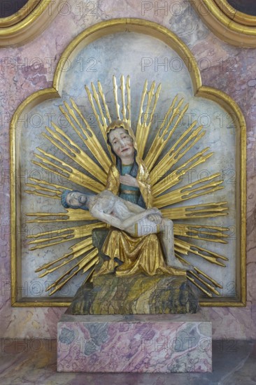 St. John Nepomuk Catholic Church, sacred art, Mary, Madonna, Jesus, Wilflingen, Langenenslingen parish, Baden-Württemberg, Germany, Europe
