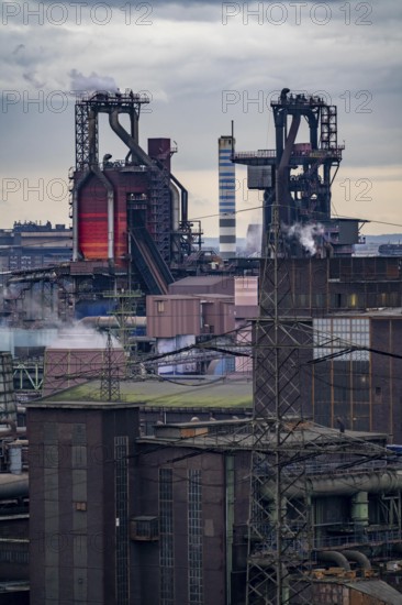 Duisburg-Bruckhausen steel site, ThyssenKrupp Steel, blast furnaces 8 and 9 Duisburg, North Rhine-Westphalia, Germany, Europe