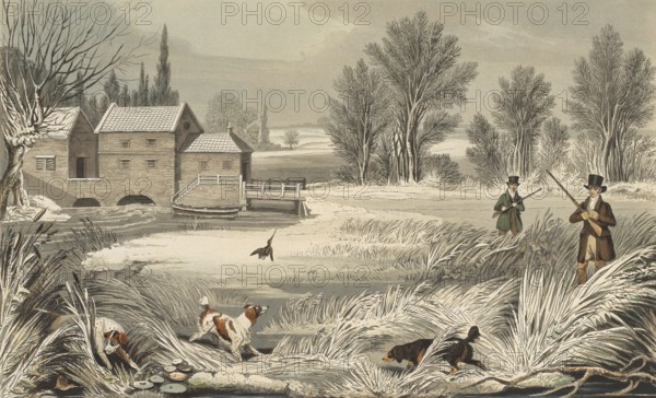 Snipe hunt, 1822, England, Historical, digitally restored reproduction from a 19th century original, Record date not stated