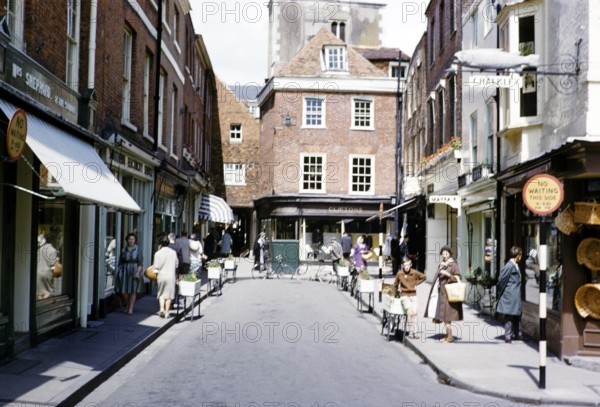 City centre of Winchester, Hampshire, England, 1962