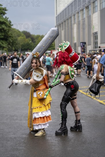 Gamescom, the world's largest trade fair for video and computer games, game character actors, cosplay, in Cologne, Germany, Europe