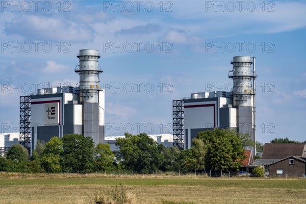 Trianel Hamm-Uentrop combined-cycle gas and steam power plant, two power plant units, each with an output of 425 megawatts, North Rhine-Westphalia, Germany, Europe