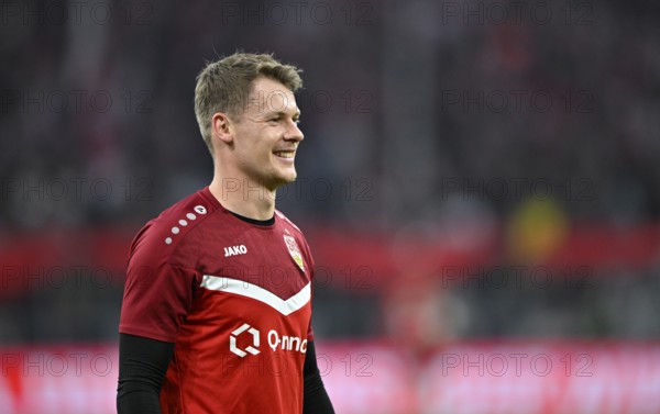 Goalkeeper Alexander Nübel VfB Stuttgart (33) portrait, smiling, Allianz Arena, Munich, Bavaria, Germany, Europe
