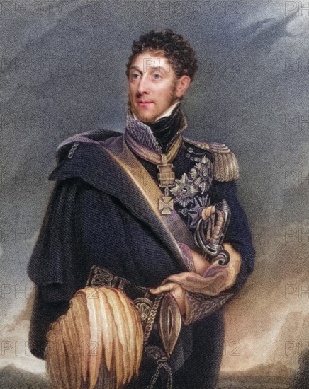 Stapleton Cotton 1st Viscount Combemere 1773 to 1865 English Field Marshal and Colonel of the 1st Life Guards, Historical, digitally restored reproduction from a 19th century original, Record date not stated