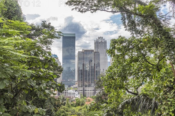 A modern city surrounded by jungle, Malaysia, Asia