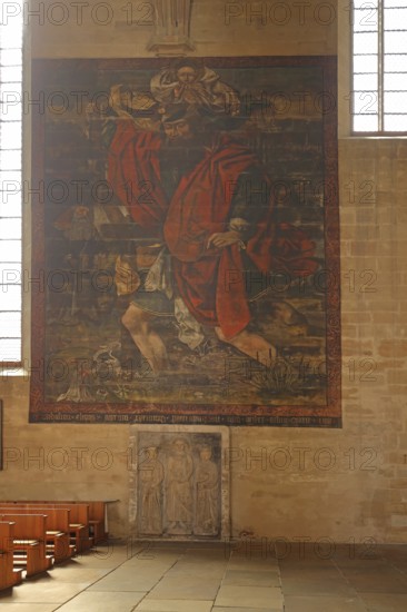 Mural in UNESCO Cathedral, Interior view, Painting, Arts and crafts, St Mary's Church, Erfurt Cathedral, Cathedral Square, Erfurt, Thuringia, Germany, Europe