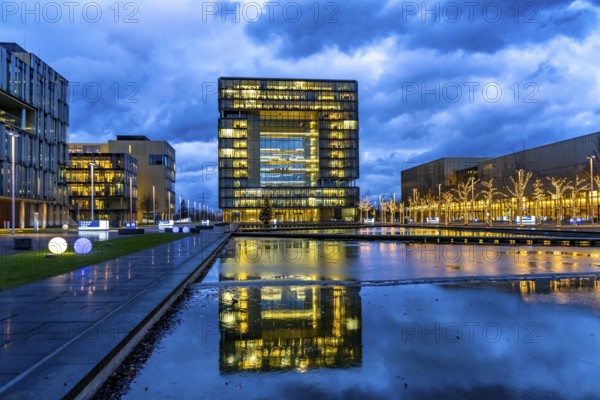 The Ruhr Tech Campus Essen, formerly the Thyssenkrupp Campus, headquarters of Thyssenkrupp, building K1, since 2024 other companies such as E.ON and Siemens have been located on the site, Essen North Rhine-Westphalia, Germany, Europe