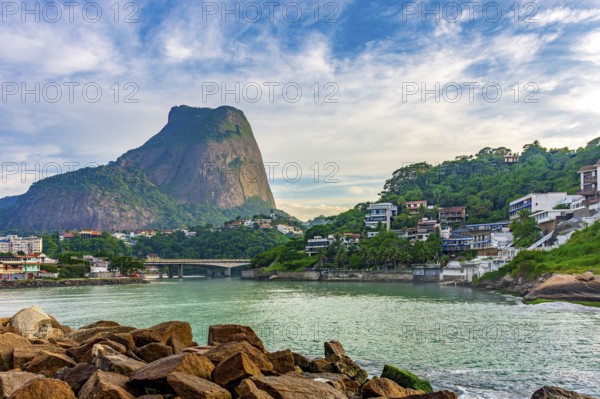 Canal that connects the Barra da Tijuca lagoon to the sea in the city of Rio de Janeiro Rio de Janeiro, RJ, Brazil, South America