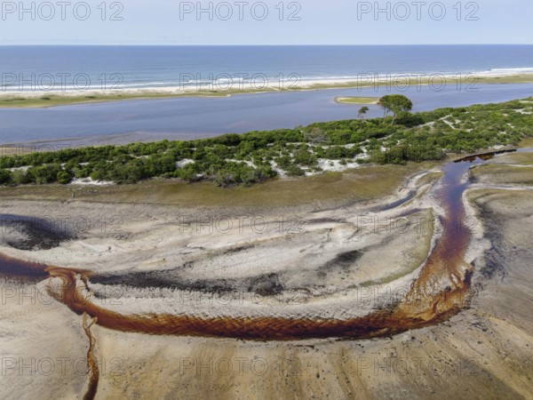 Landscape in Loango National Park, Parc National de Loango, Atlantic Ocean, aerial view, Ogooué-Maritime Province, Gabon, Africa