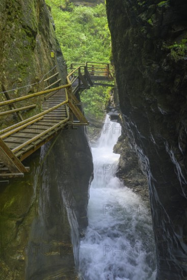 Climbing facility in the Raggaschlucht gorge, Flattach, Carinthia, Austria, Europe