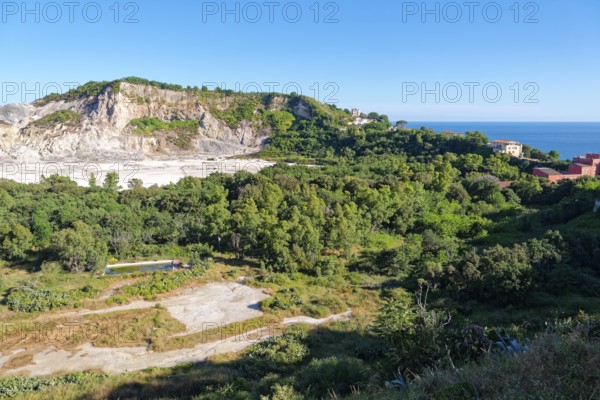 Uninhabited and isolated part of the Phlegraean Fields west of Naples. The area with high volcanic activity is categorised as a supervolcano and is under observation. Pozzuoli, Campania, Italy, Southern Europe, Europe