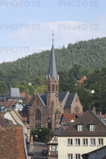 Neo-Gothic St. John's Church in Miltenberg, Main, Lower Franconia, Franconia, Spessart, Bavaria, Germany, Europe