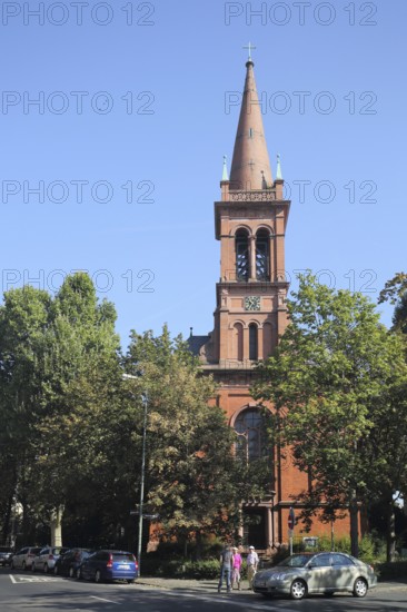 Neo-Renaissance Protestant Town Church, Höchst, Main, Frankfurt, Hesse, Germany, Europe