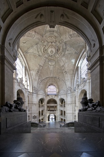 Neues Rathaus, interior view, Wilhelminian palace-like magnificent building in eclectic style, Hanover, Lower Saxony, Germany, Europe