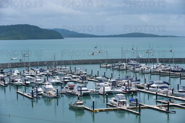 Harbour with sailing ships, sailing, travel, holiday, bay, Arlie Beach, Queensland, Australia, Oceania