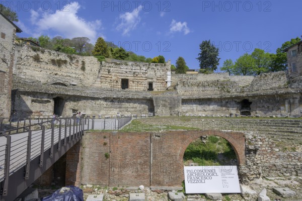 Ruins of the Roman Theatre, Brescia, Province of Brescia, Italy, Europe