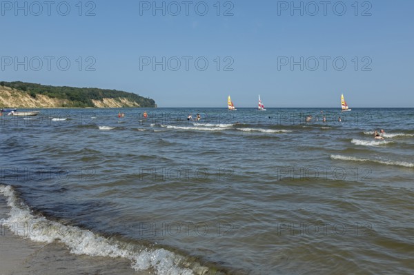 Sailing boats, Nordperd, Südstrand, Göhren, Rügen Island, Mecklenburg-Western Pomerania, Germany, Europe