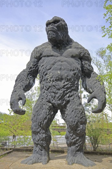 Sculpture King Kong by Ottmar Hörl Biennale 2019, large, street art, monkey figure, monster, Völklinger Hütte, Völklingen, Saarland, Germany, Europe