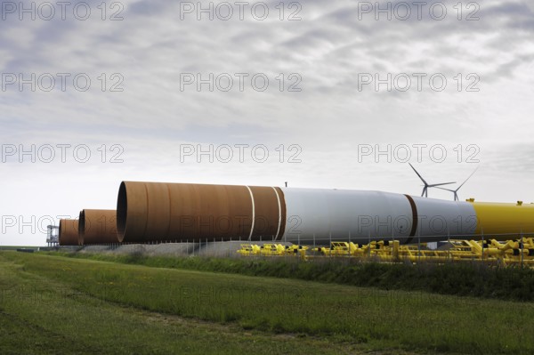 Storage of wind turbine towers in Eemshaven Eemshaven, 17/05/2024