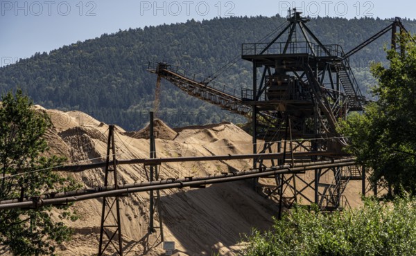 Old gravel and sand works on the River Main between Miltenberg and Freudenstadt, Bavaria, Germany, Europe