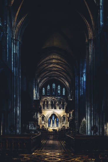 St patrick cathedral in Dublin at Christmas time in Ireland