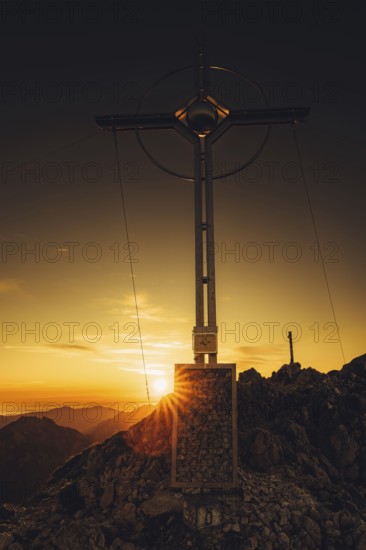 Sunrise hiking tour on the Säuling in the Allgäu in Bavaria, Germany, Europe