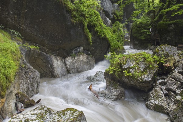 The river Weißbach running through the Seisenbergklamm, Seisenbachklamm, gorge near Weißbach bei Lofer, Saalachtal, Salzburg, Salzburger Land, Austria, Europe