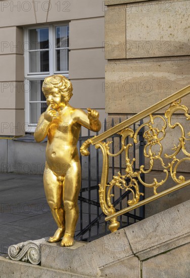 Putti on the flag staircase at the state parliament building, Potsdam, Brandenburg, Germany, Europe