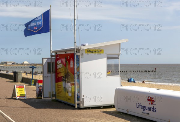 Lifeguards station on the Esplanade, Lowestoft, Suffolk, England, UK