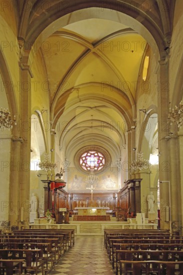 Interior view of the baroque church, Sainte-Marie-de-la-Seds, Ste, Toulon, Var, Provence, France, Europe