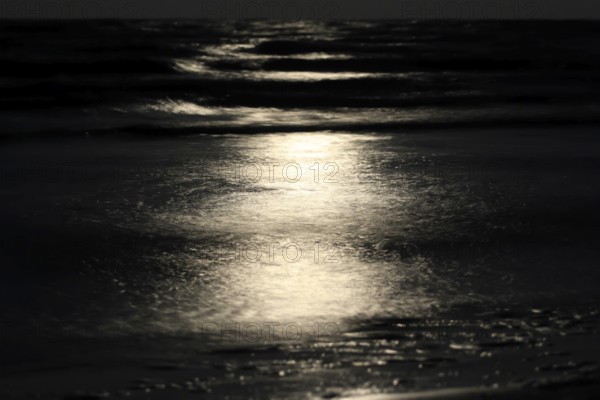 Full moon by the sea, Baltic Sea, September, Mecklenburg-Western Pomerania, Germany, Europe