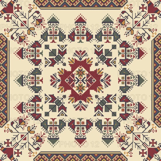 Traditional Bulgarian embroidery vector pattern