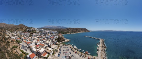 Drone image of Agia Galini, South Crete, Crete, Greece, Europe
