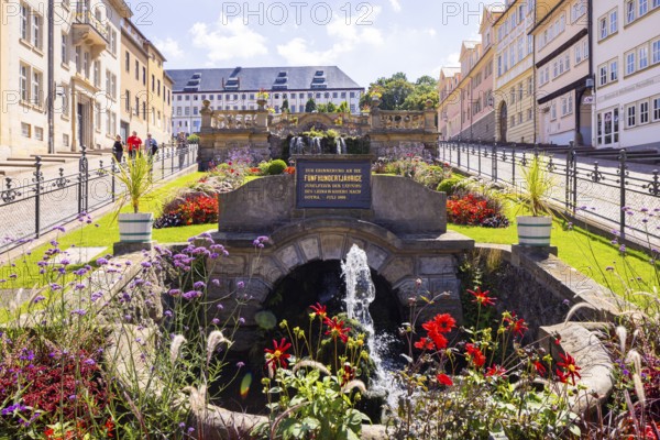 Wasserkunst and Friedenstein Castle, Gotha, Thuringia, Germany, Europe